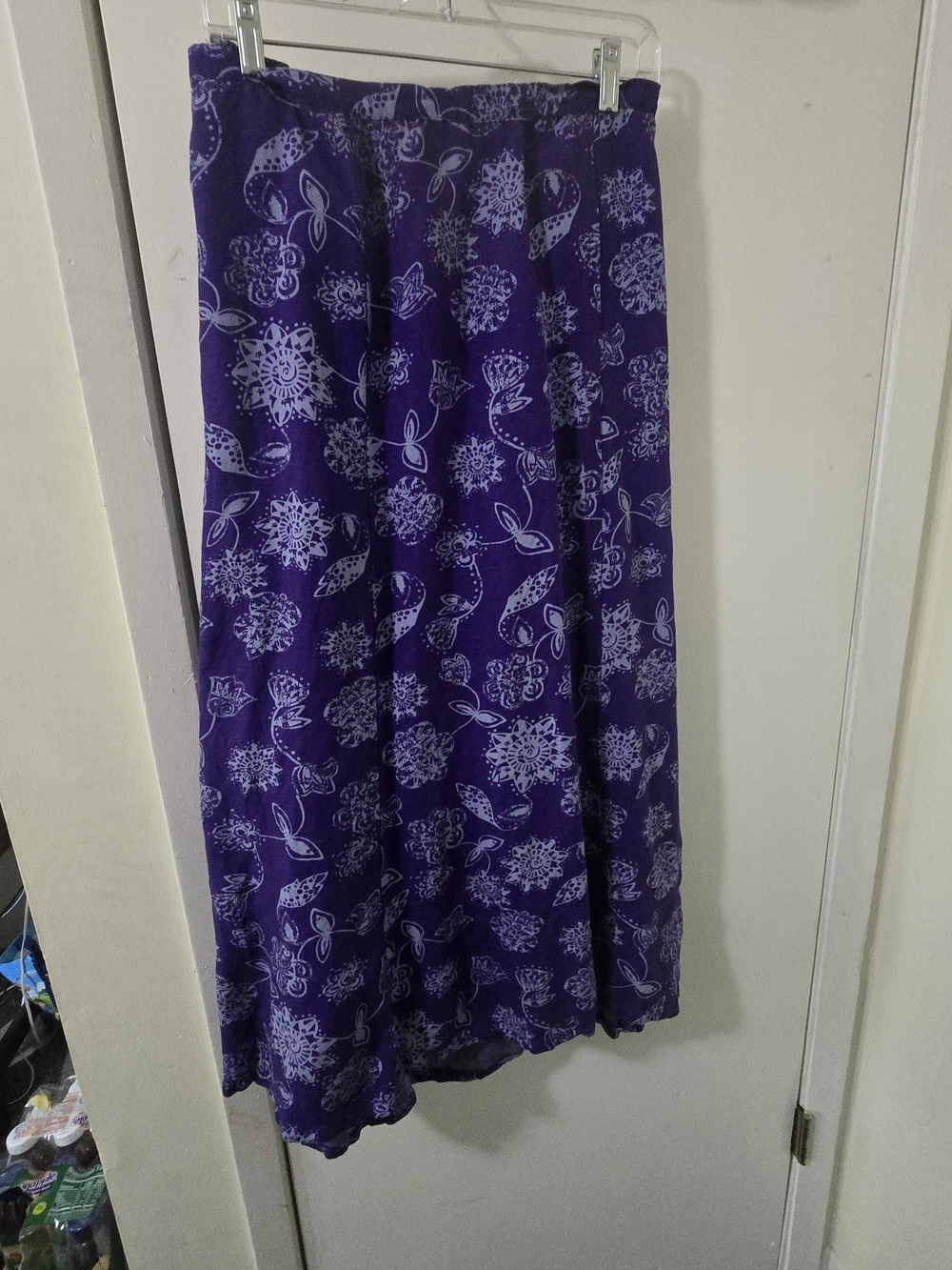 Maggie Barnes Purple Floral Linen Blend Maxi Skirt - Plus Size 2X Boho Whimsigot